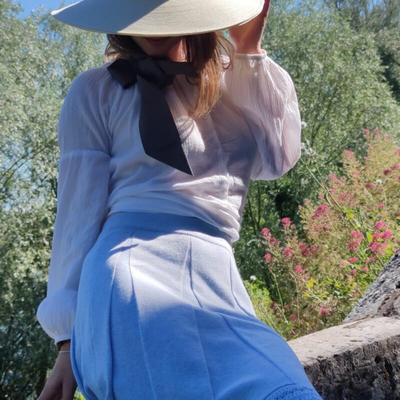 Jupe bleu ciel en coton Brise d'été Maison Merise