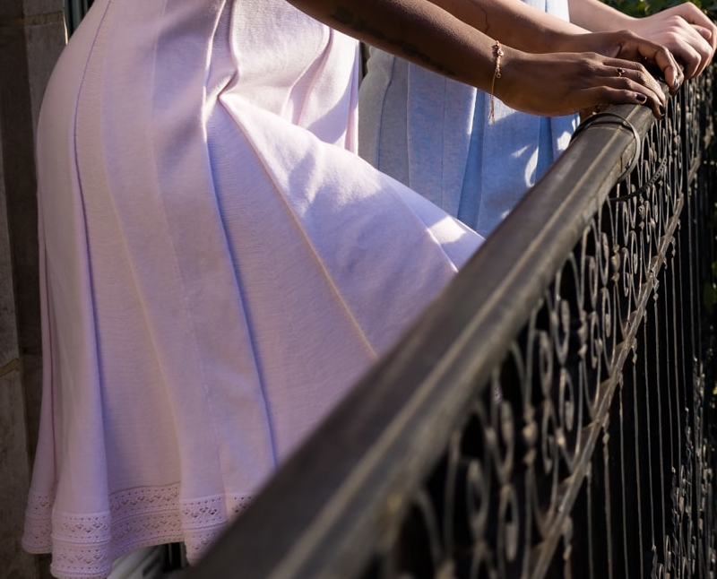 Jupe rose en coton Made in France
