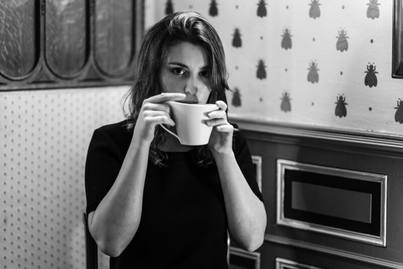 Top noir en coton made in France